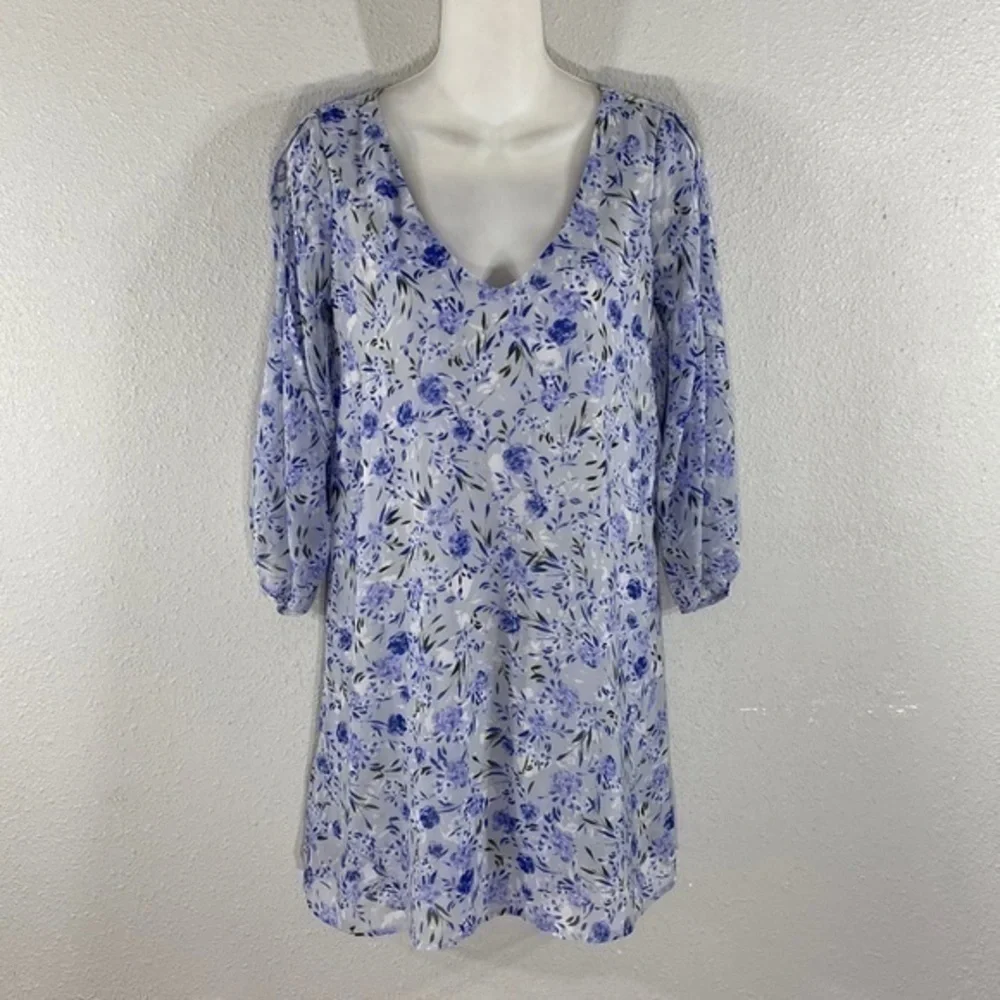 Lulu’s Shifting Dears Light Blue Floral Print Dress